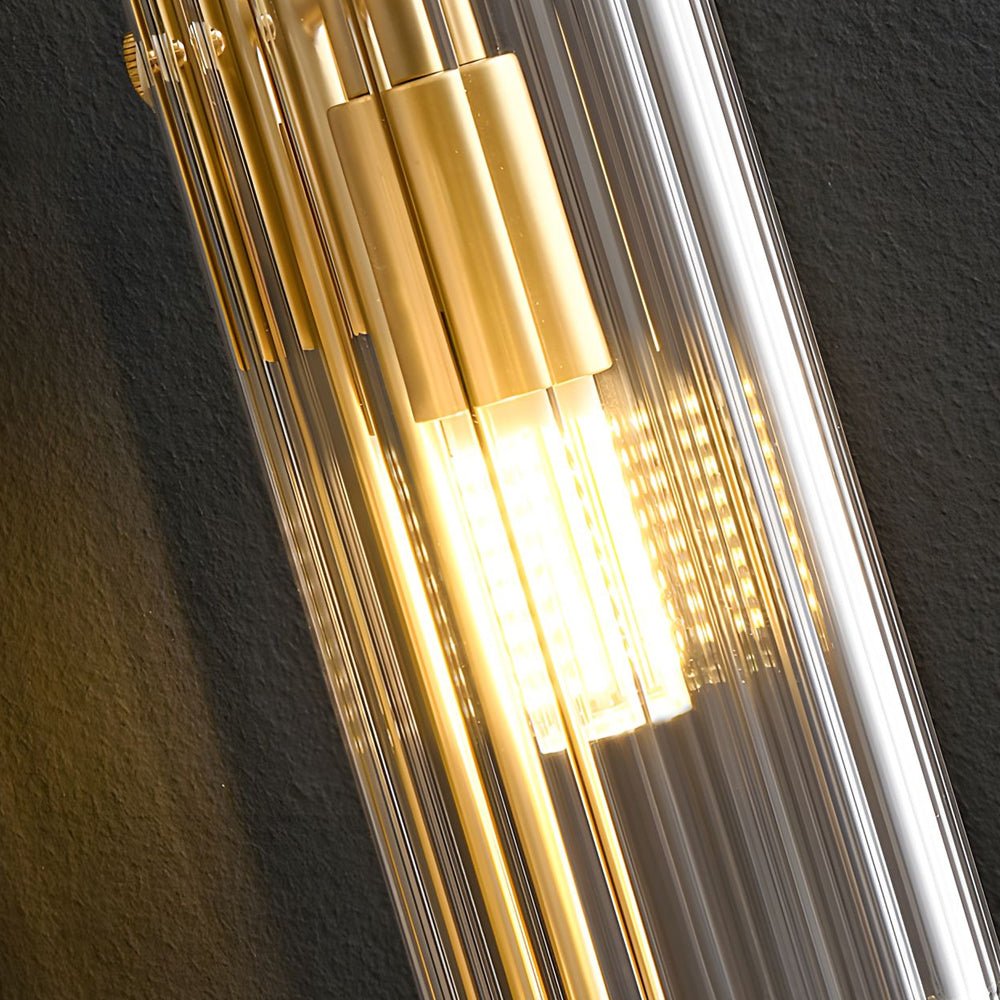WINTHROPE BRASS OVAL WALL SCONCE WITH CRYSTAL CLEAR GLAZE