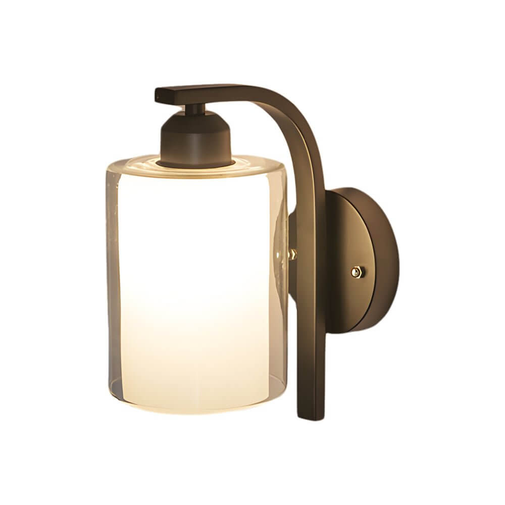 RAVENHURST BLACK GLASS CYLINDRICAL WALL LANTERN
