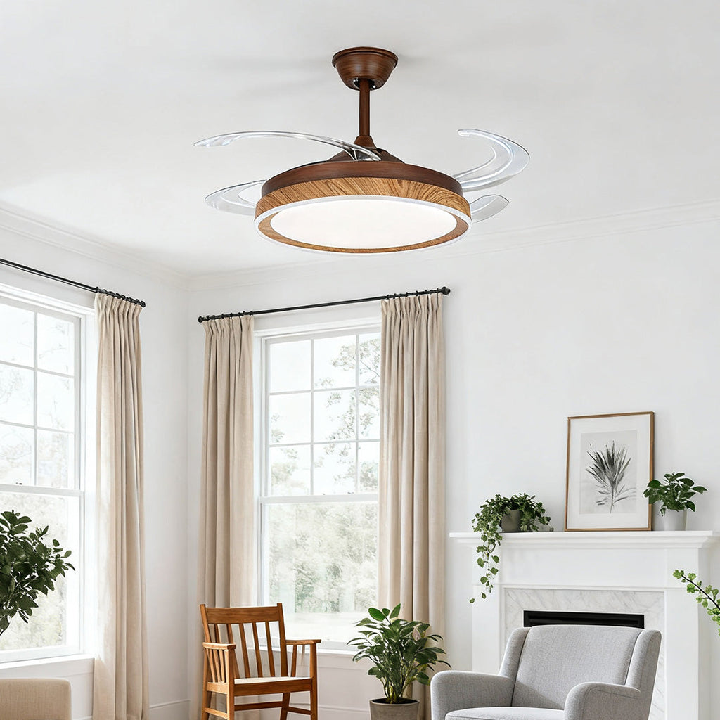 WINTERBOURNE WOODLAND CEILING FAN WITH QUAD LIGHTS
