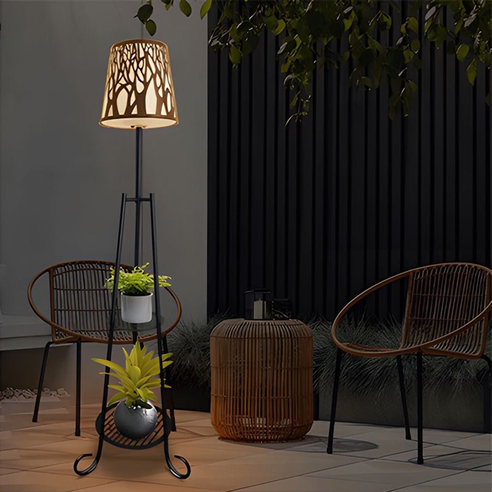 WINDSOR OUTDOOR ILLUMINATION STAND WITH PLANT SHELVES