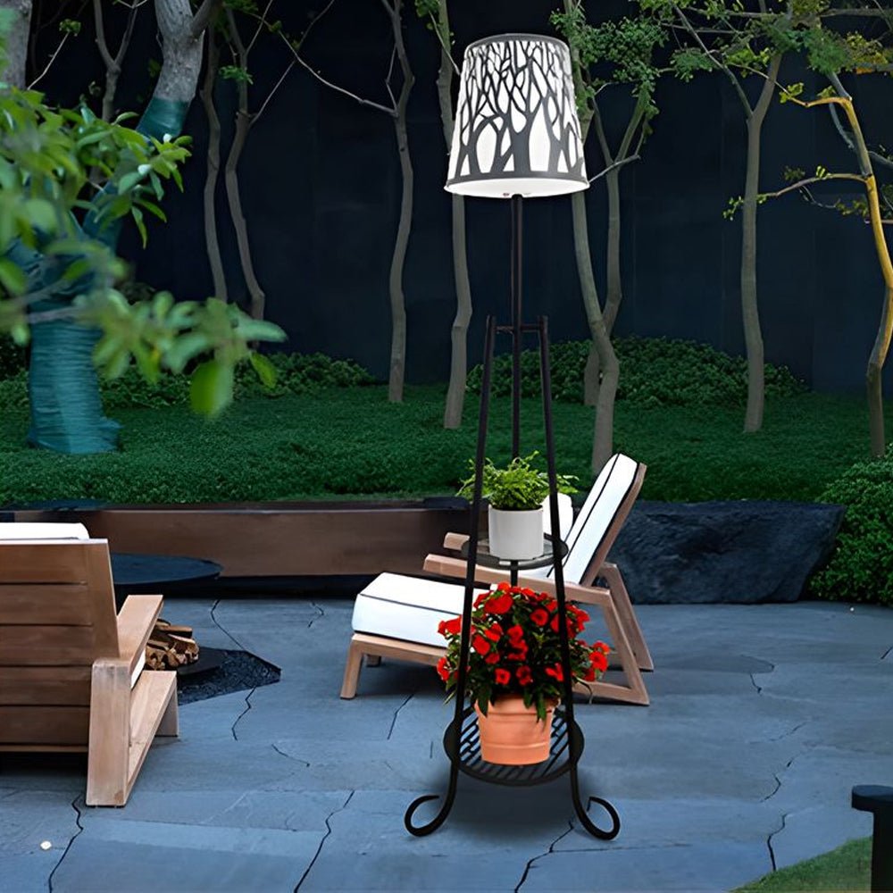 WINDSOR OUTDOOR ILLUMINATION STAND WITH PLANT SHELVES