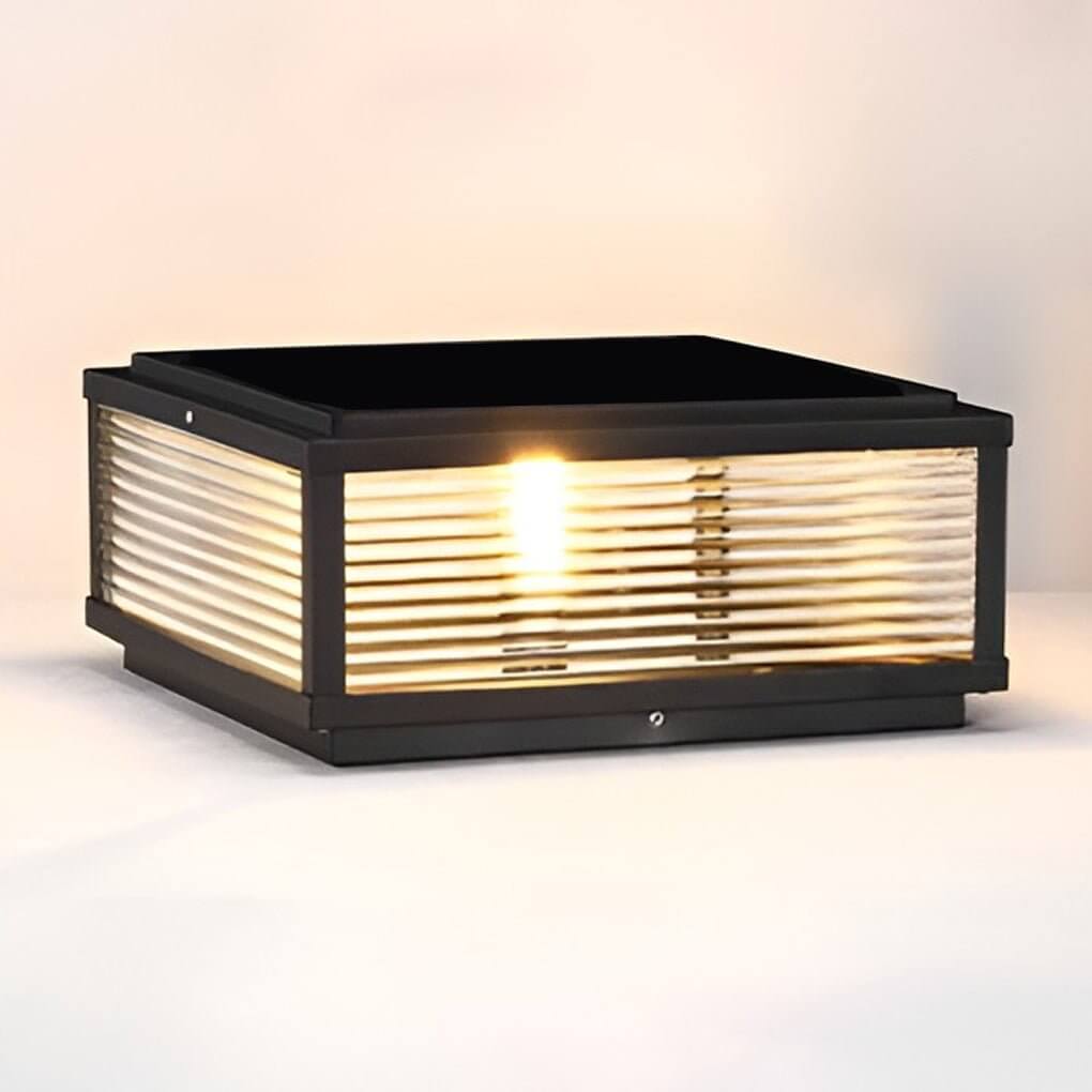 WINTHROP SQUARE RIBBED GLASS OUTDOOR COLUMN LANTERN