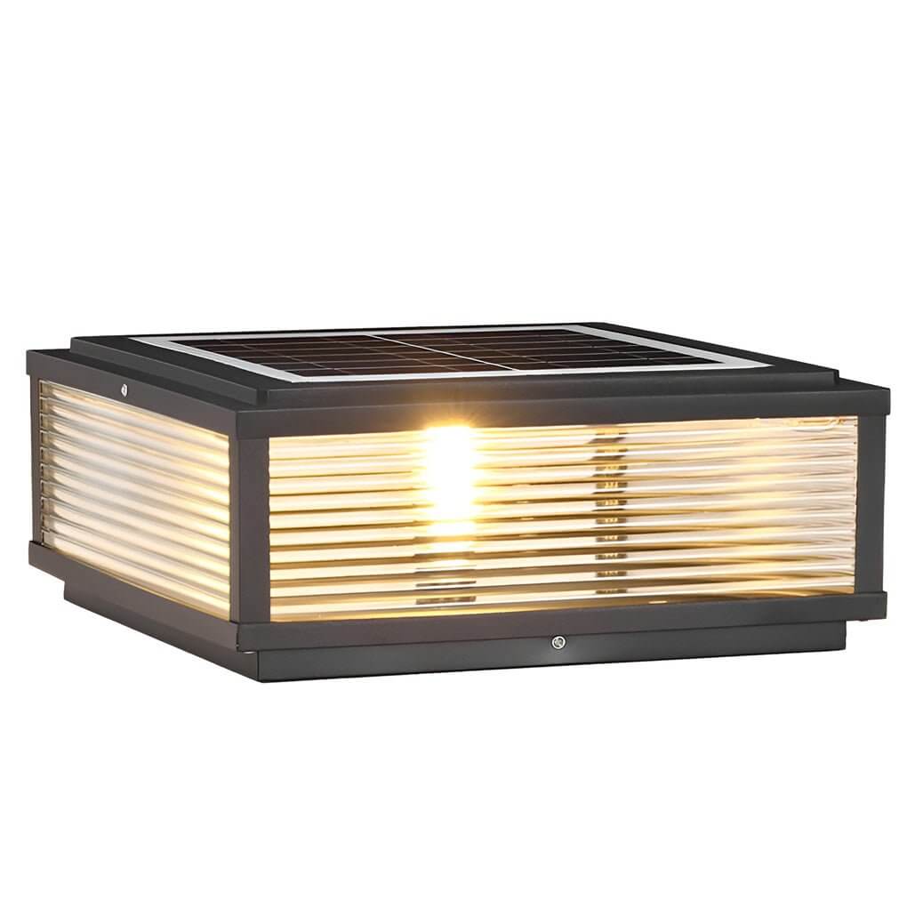 WINTHROP SQUARE RIBBED GLASS OUTDOOR COLUMN LANTERN