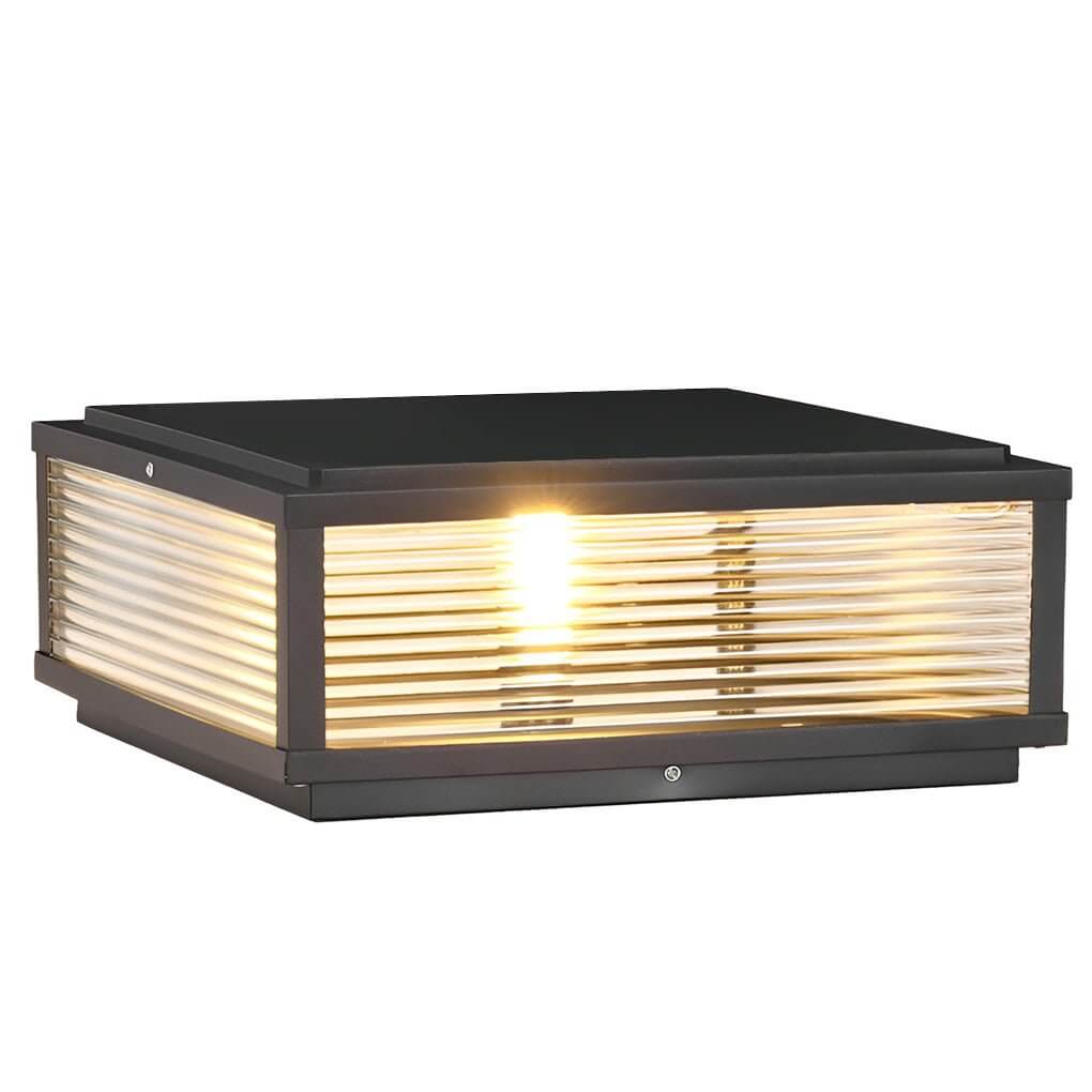 WINTHROP SQUARE RIBBED GLASS OUTDOOR COLUMN LANTERN