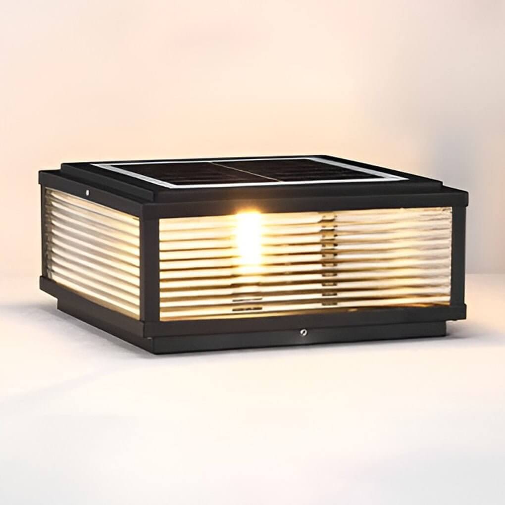 WINTHROP SQUARE RIBBED GLASS OUTDOOR COLUMN LANTERN