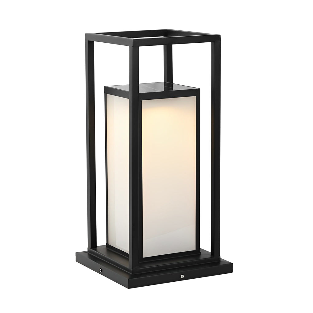 WINDSOR BLACK LED OUTDOOR PILLAR LANTERN WITH WATERPROOF DESIGN