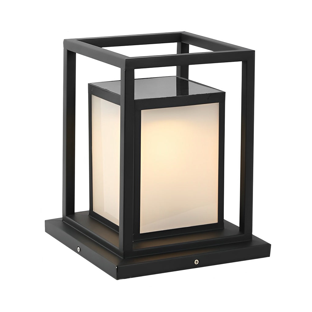 WINDSOR BLACK LED OUTDOOR PILLAR LANTERN WITH WATERPROOF DESIGN