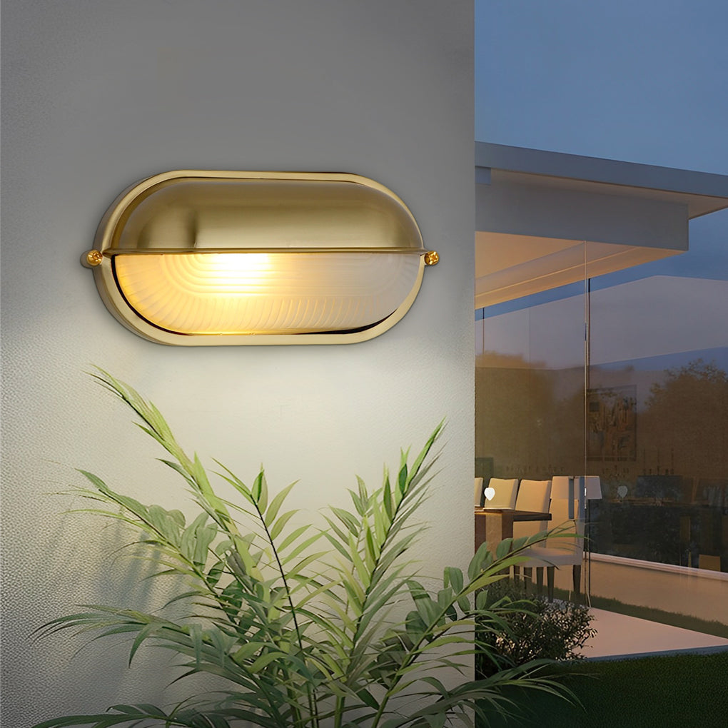 WINTERBOURNE RUSTIC OVAL BULKHEAD LANTERN