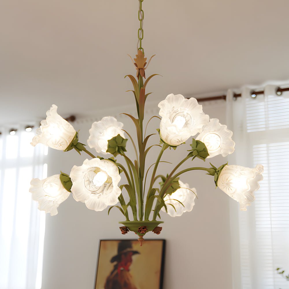 FENWICK IVY-ADORNED HANGING LIGHT FIXTURE - 3/6/8-BULB OPTIONS