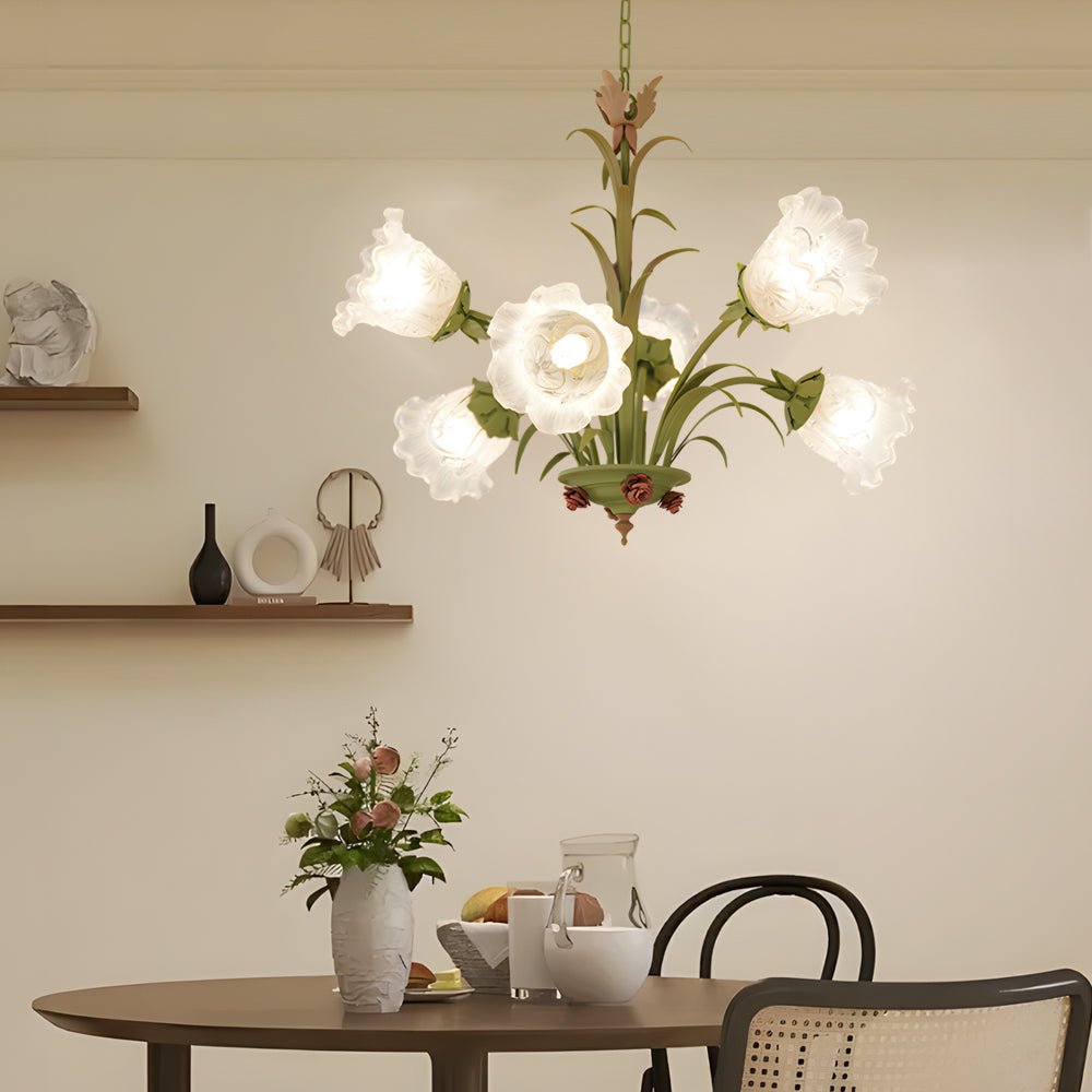 FENWICK IVY-ADORNED HANGING LIGHT FIXTURE - 3/6/8-BULB OPTIONS