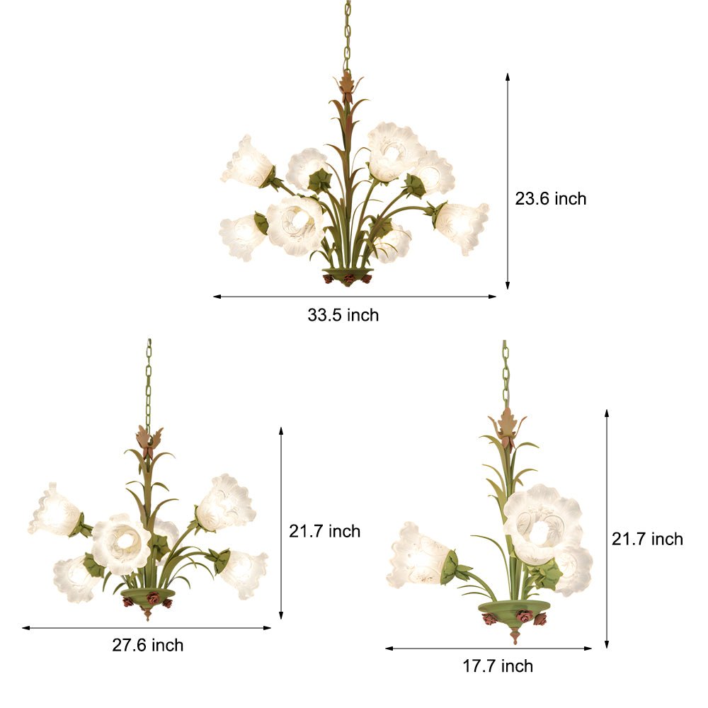 FENWICK IVY-ADORNED HANGING LIGHT FIXTURE - 3/6/8-BULB OPTIONS