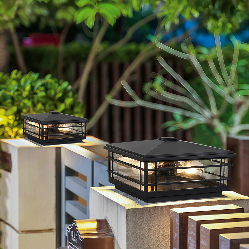 RAVENSCROFT OUTDOOR COLUMN LIGHTING, WEATHERPROOF COURTYARD ILLUMINATION