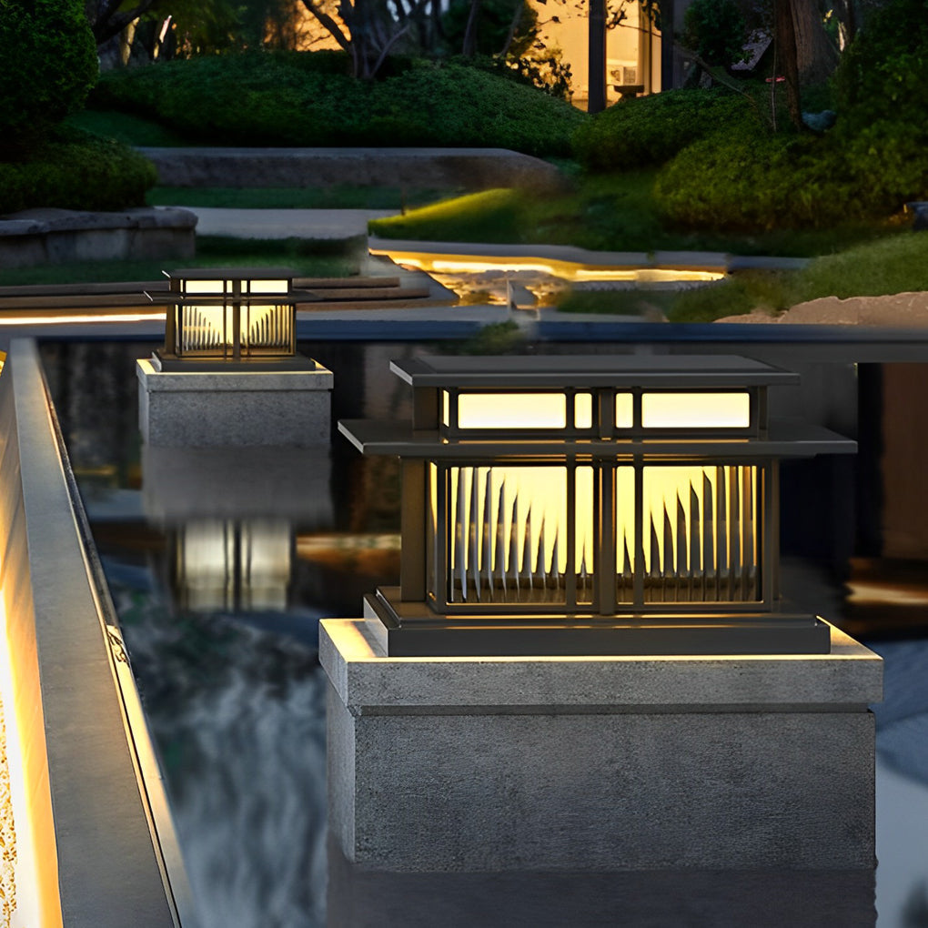 WINTHORPE OUTDOOR LED PILLAR LANTERN WITH WEATHERPROOF DESIGN