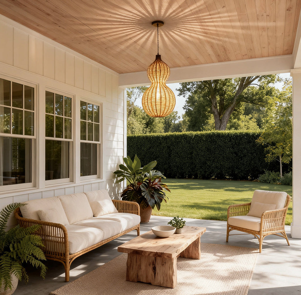 WINCHESTER WOVEN GOURD CEILING LANTERN