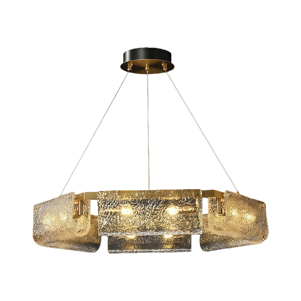 WINTHROP RECTANGULAR GLASS CEILING LANTERN IN BRASS
