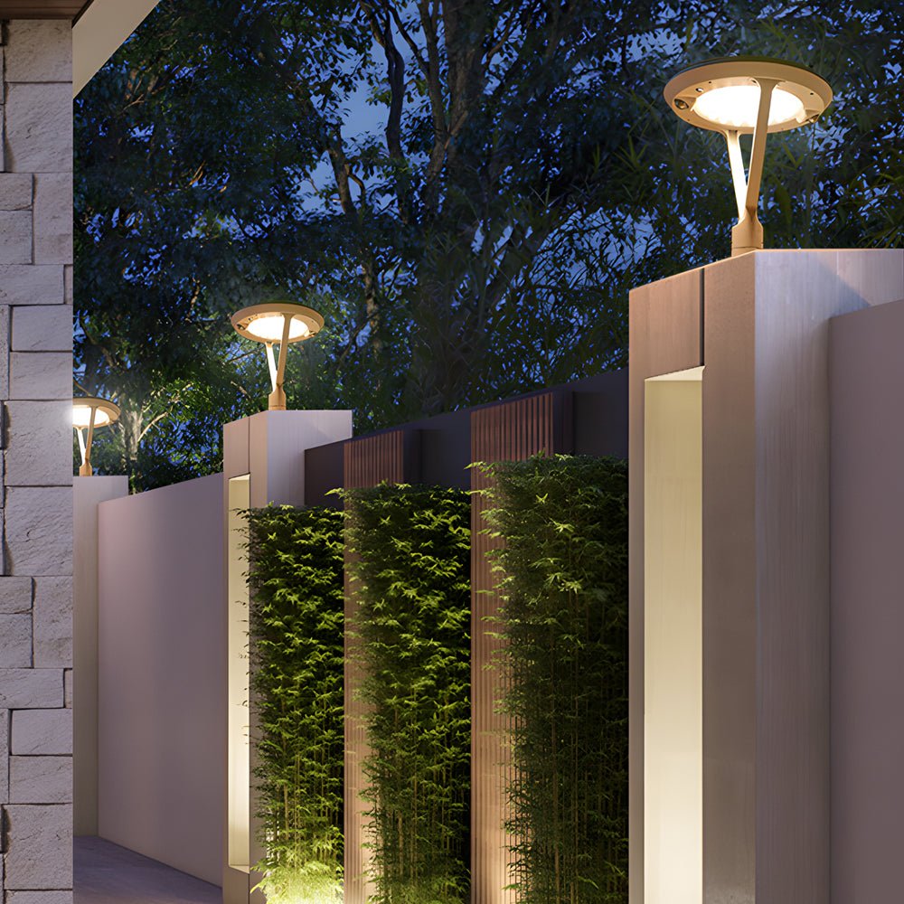 WINTHORPE SOLAR-POWERED ROUNDED POST LANTERN WITH DUAL MOTION DETECTION