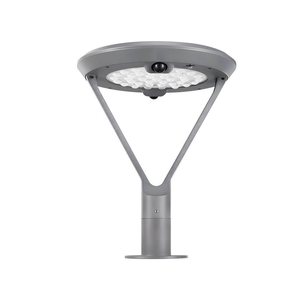 WINTHORPE SOLAR-POWERED ROUNDED POST LANTERN WITH DUAL MOTION DETECTION