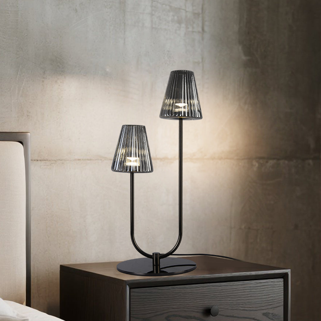 WINTHROP MODERNIST BLACK LED TABLE LAMP