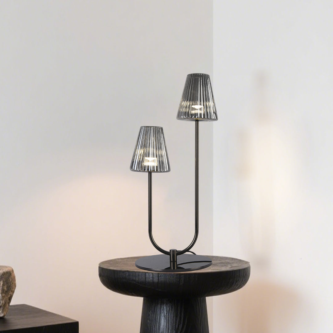 WINTHROP MODERNIST BLACK LED TABLE LAMP