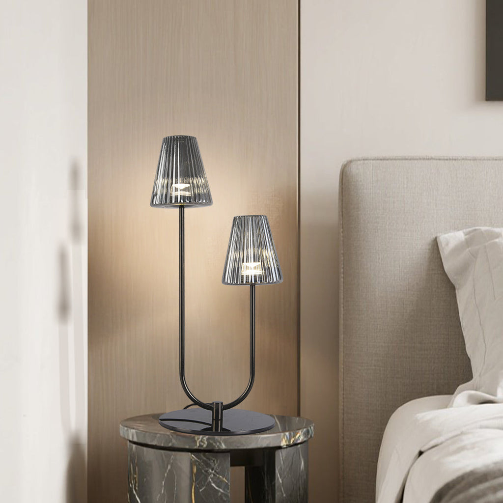 WINTHROP MODERNIST BLACK LED TABLE LAMP