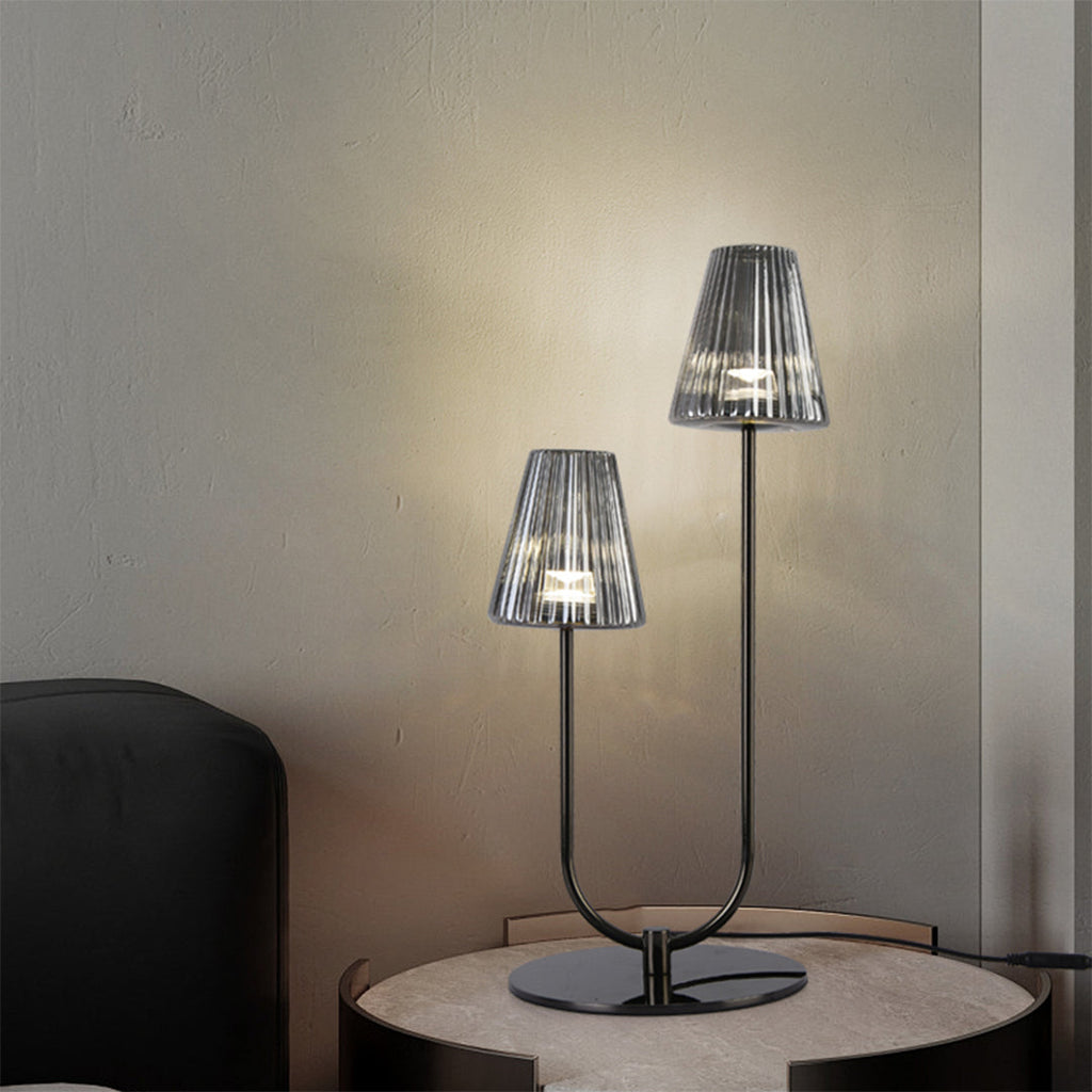WINTHROP MODERNIST BLACK LED TABLE LAMP