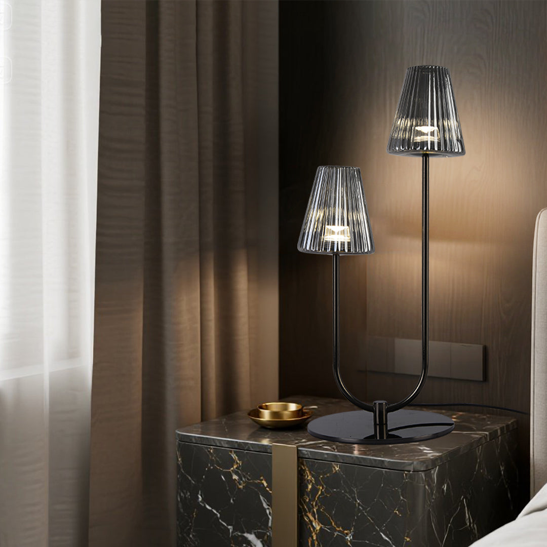 WINTHROP MODERNIST BLACK LED TABLE LAMP