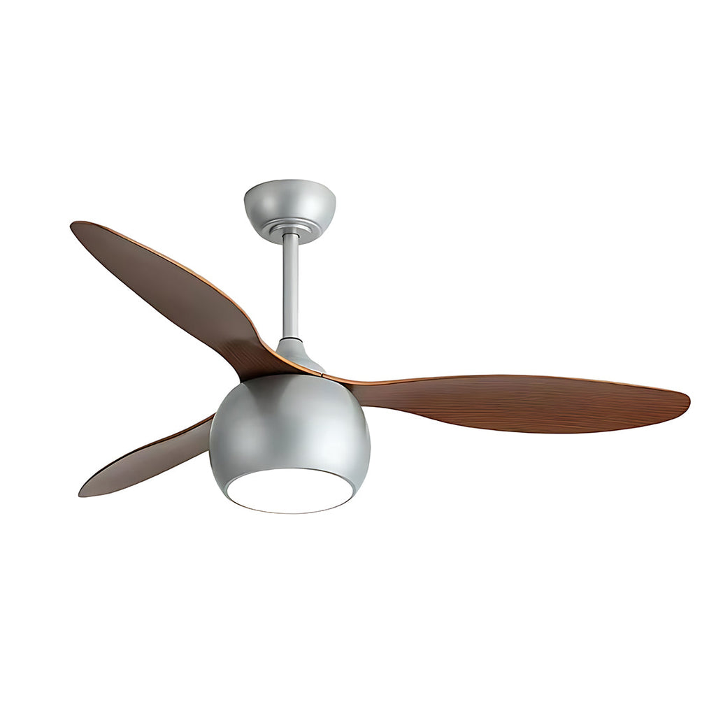 WINTHROP SILVER WHIRL CEILING FAN WITH LIGHT WOOD GRAIN LED ILLUMINATION