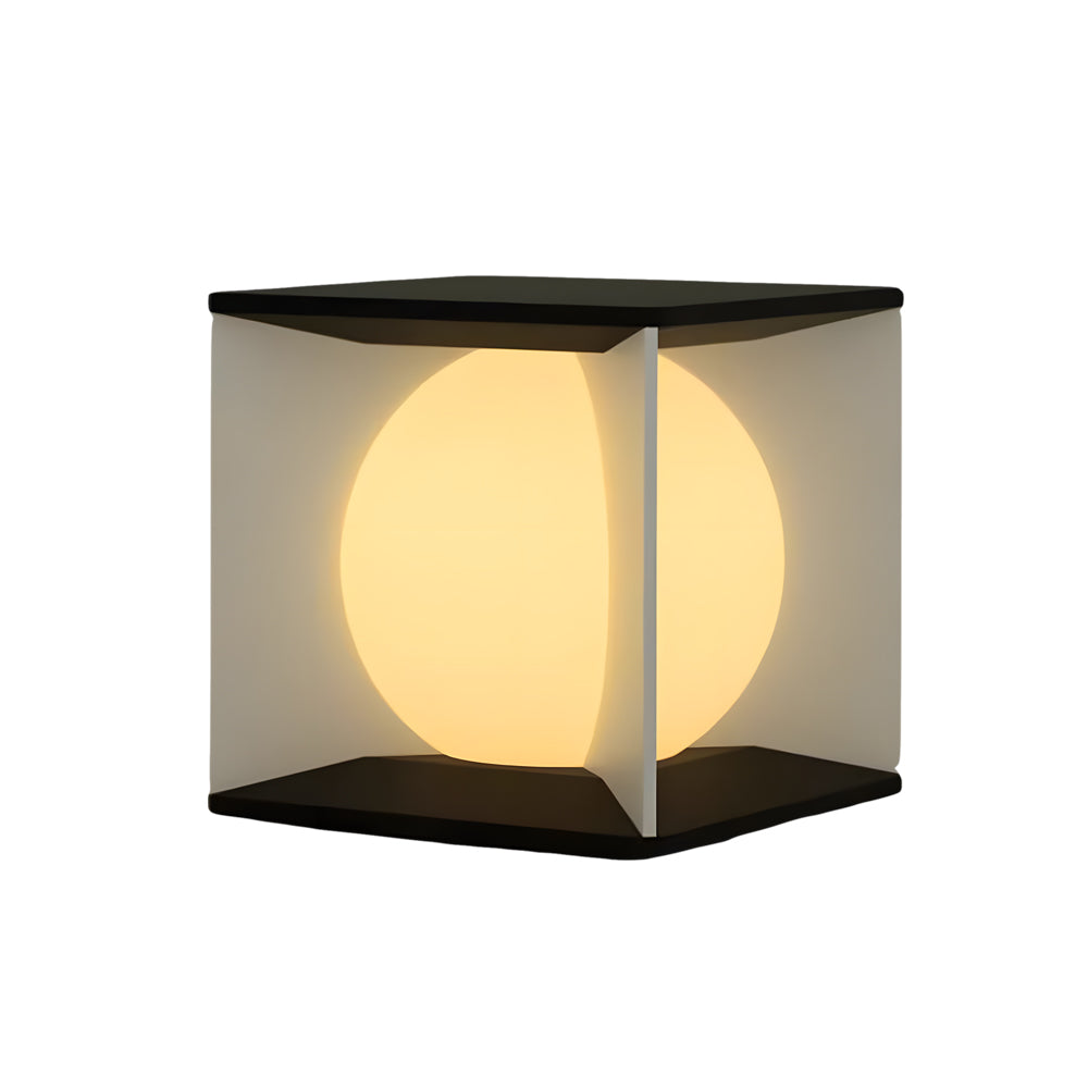 WINCHESTER SQUARE STAINLESS STEEL OUTDOOR PILLAR LIGHT WITH ACRYLIC LAMP SHADE