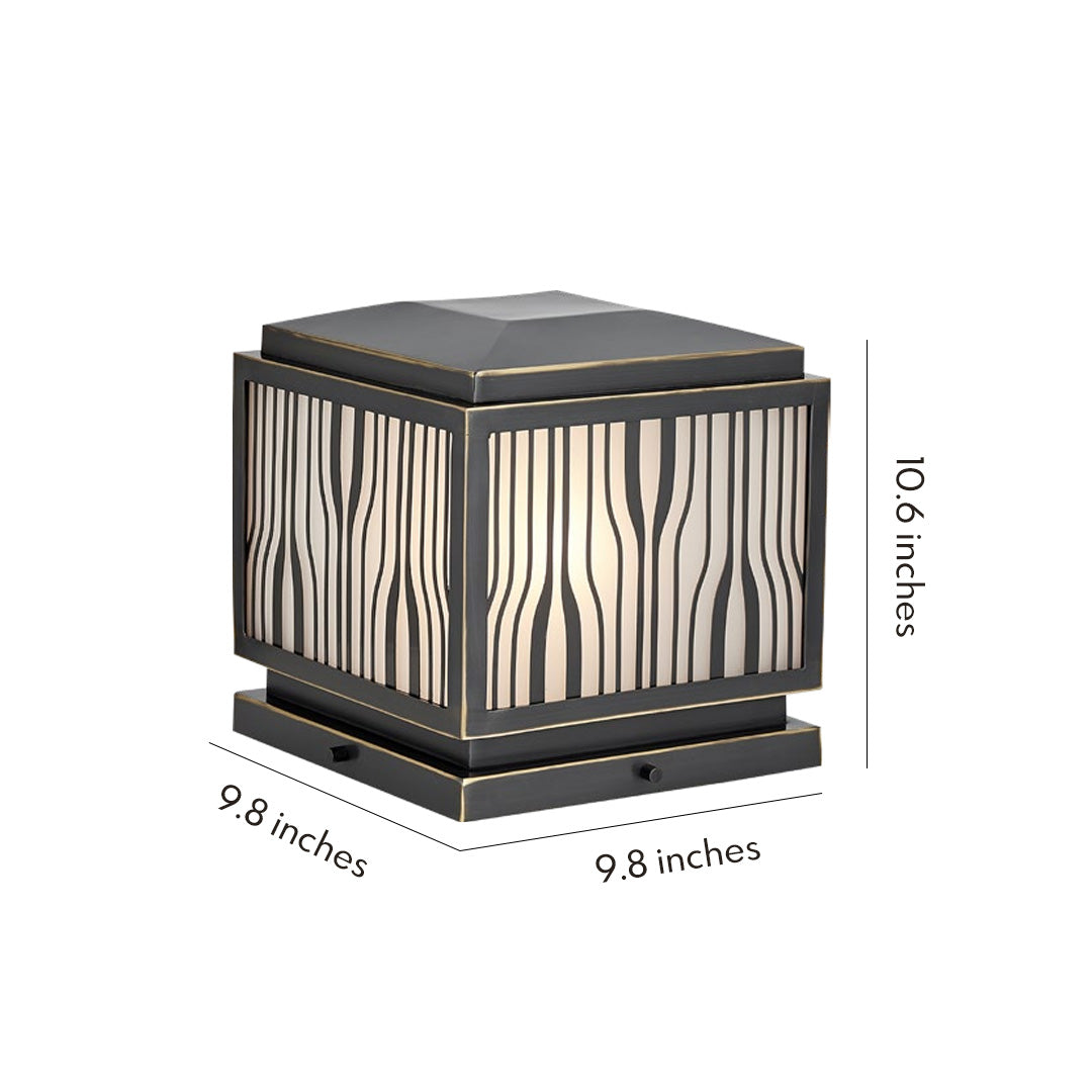WINTHROP SOLAR COLUMN LANTERN, OUTDOOR WEATHER-RESISTANT MINIMALIST DESIGN