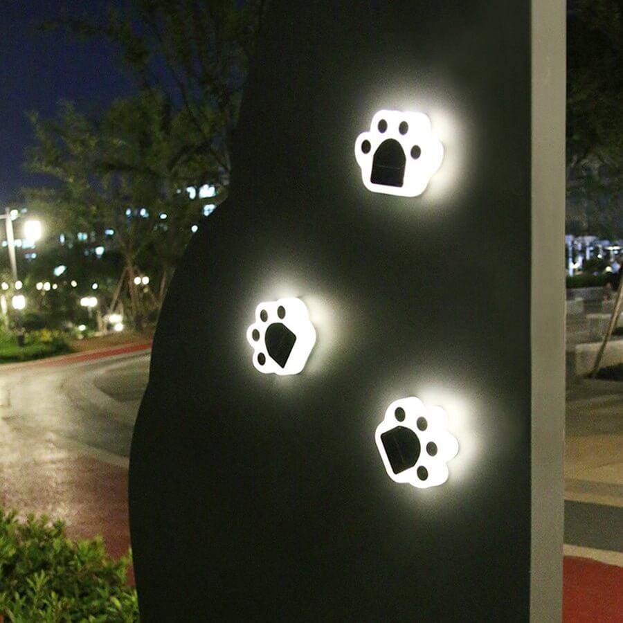 WHITBY STONEWASHED PAWPRINT SOLAR STEP ILLUMINATORS