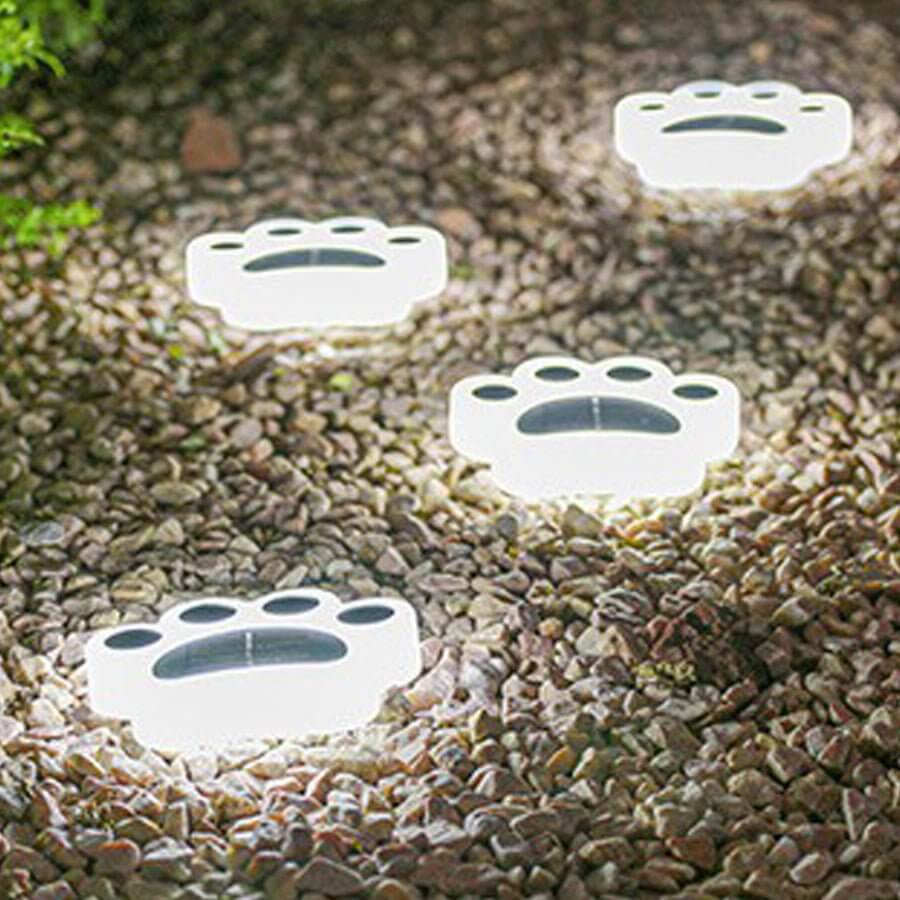 WHITBY STONEWASHED PAWPRINT SOLAR STEP ILLUMINATORS