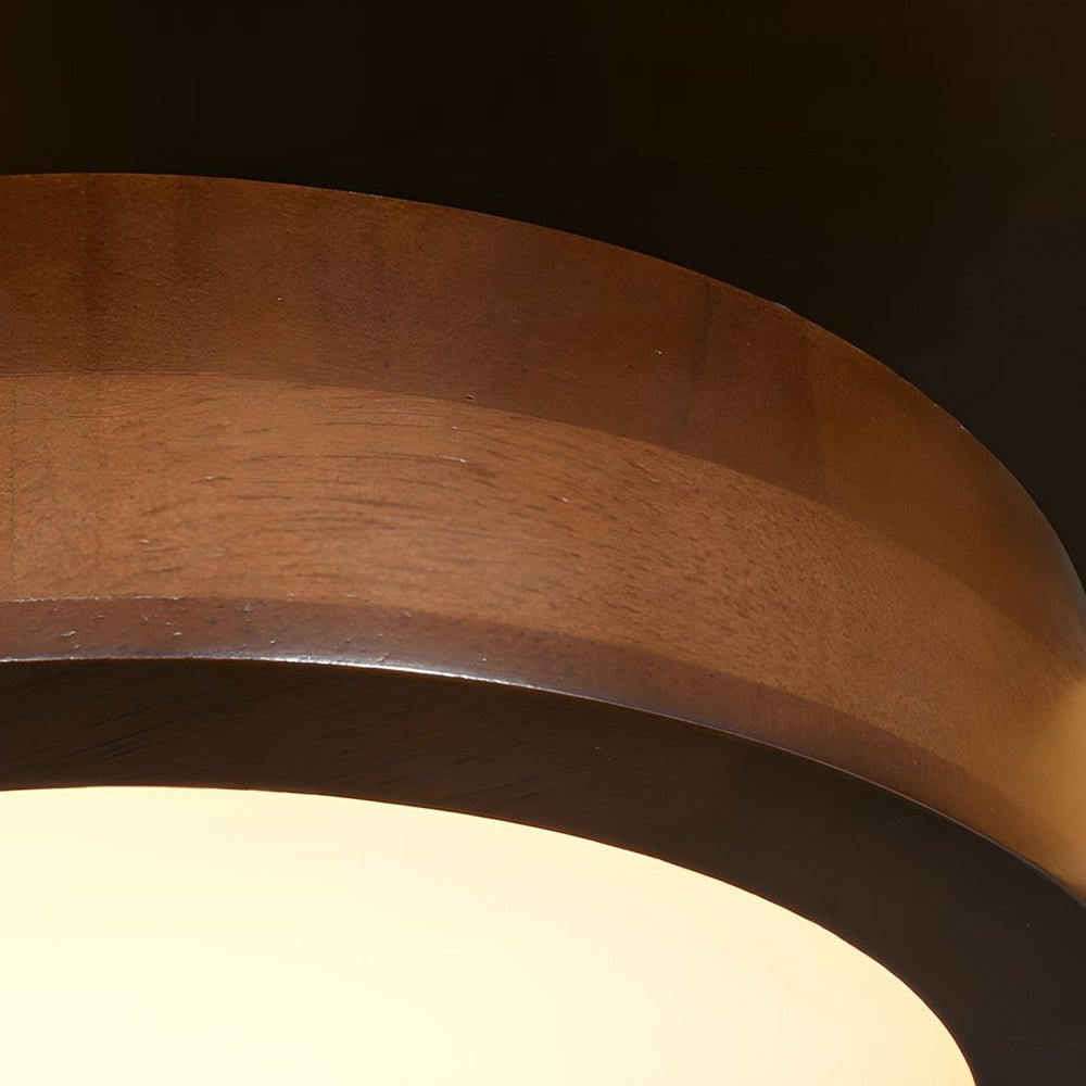 WINTHROP WALNUT CIRCLE LED FLUSH MOUNT LIGHTING