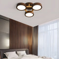 WINTHROP WALNUT CIRCLE LED FLUSH MOUNT LIGHTING
