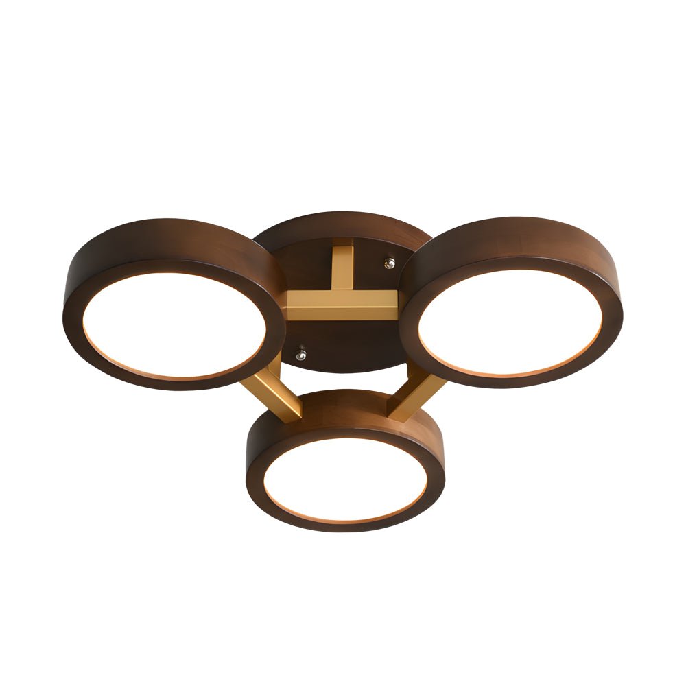 WINTHROP WALNUT CIRCLE LED FLUSH MOUNT LIGHTING