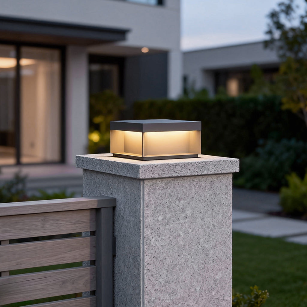 WINTERBOURNE SQUARE LED GARDEN ILLUMINATOR, INDUSTRIAL BLACK FINISH