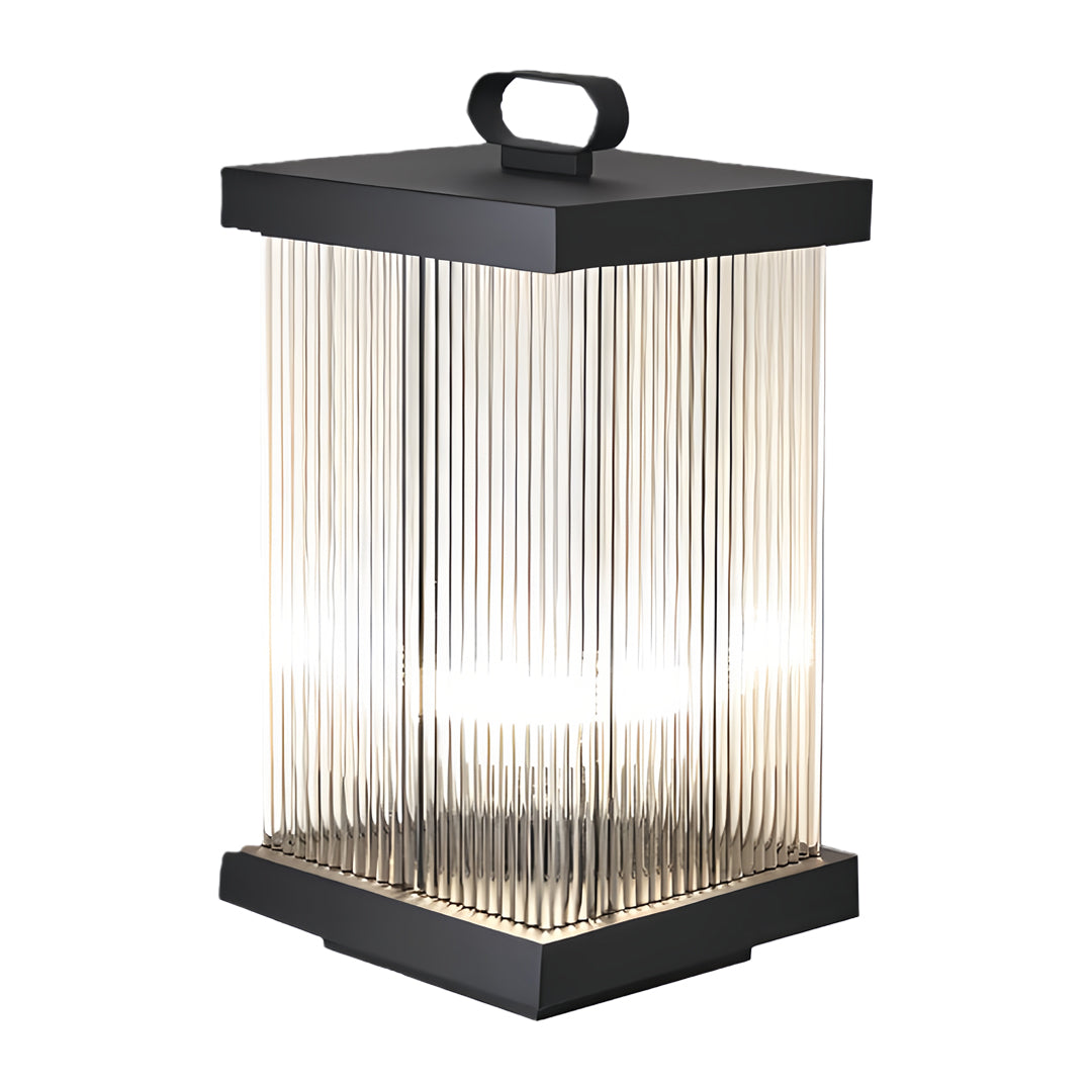 RAVENSCROFT GARDEN RIPPLED SOLAR ILLUMINATOR IN BLACK