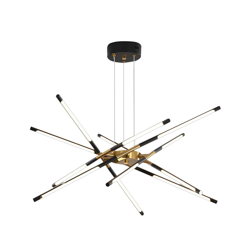 WINTERBOURNE MODERN SPUTNIK LINEAR LED CHANDELIER IN GOLD & BLACK