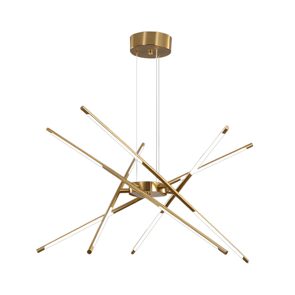 WINTERBOURNE MODERN SPUTNIK LINEAR LED CHANDELIER IN GOLD & BLACK