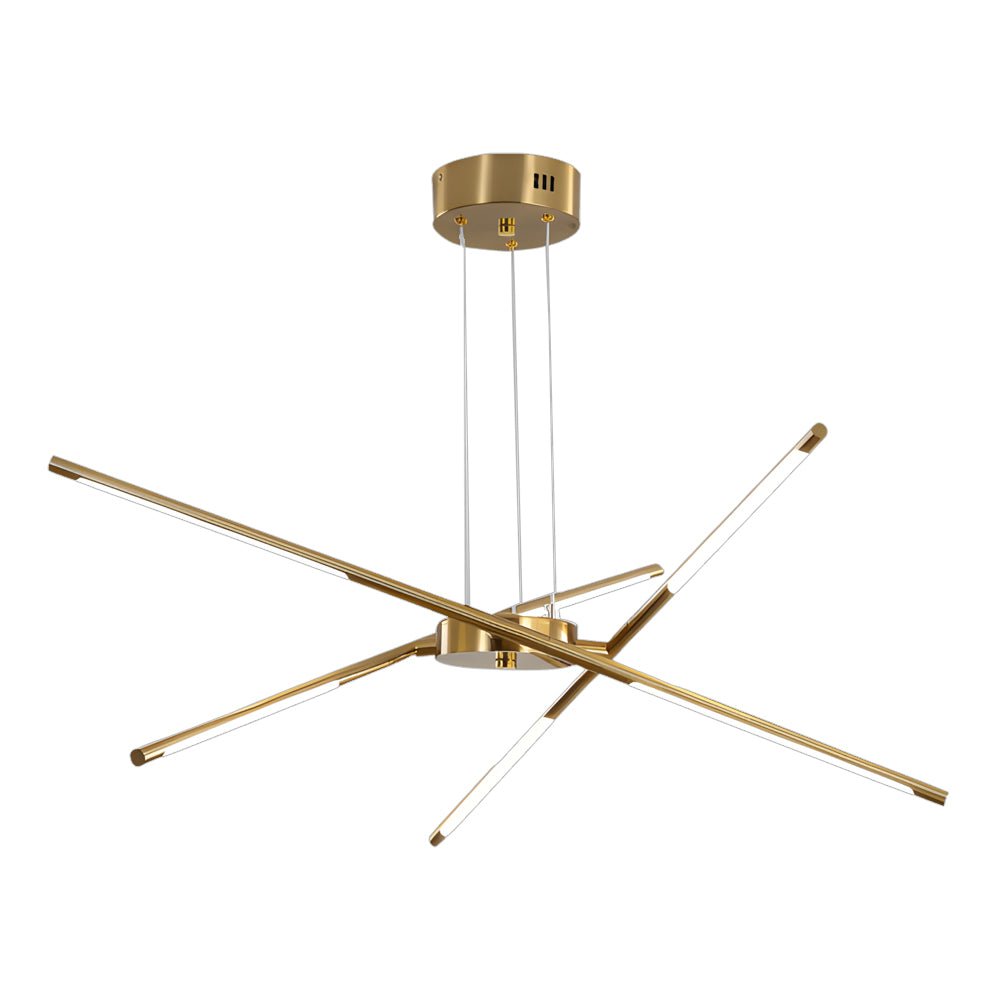 WINTERBOURNE MODERN SPUTNIK LINEAR LED CHANDELIER IN GOLD & BLACK