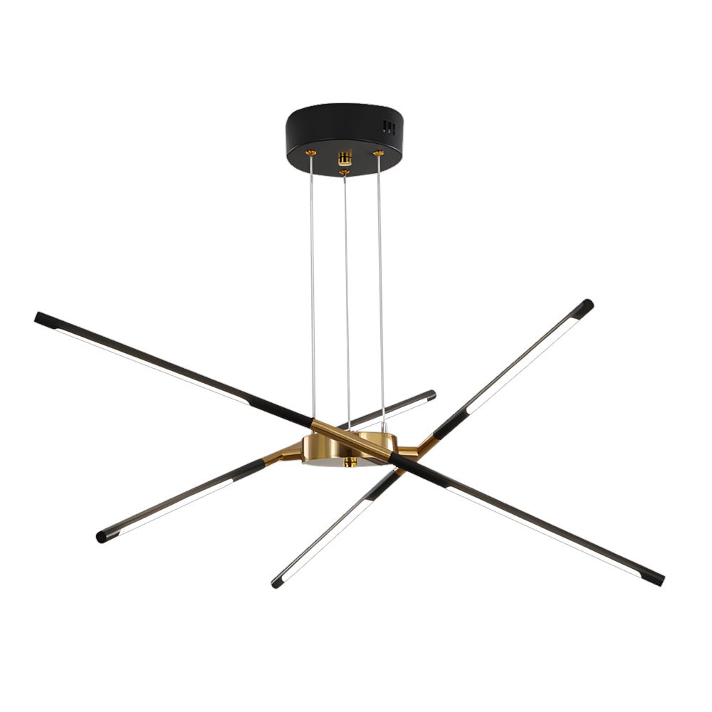 WINTERBOURNE MODERN SPUTNIK LINEAR LED CHANDELIER IN GOLD & BLACK