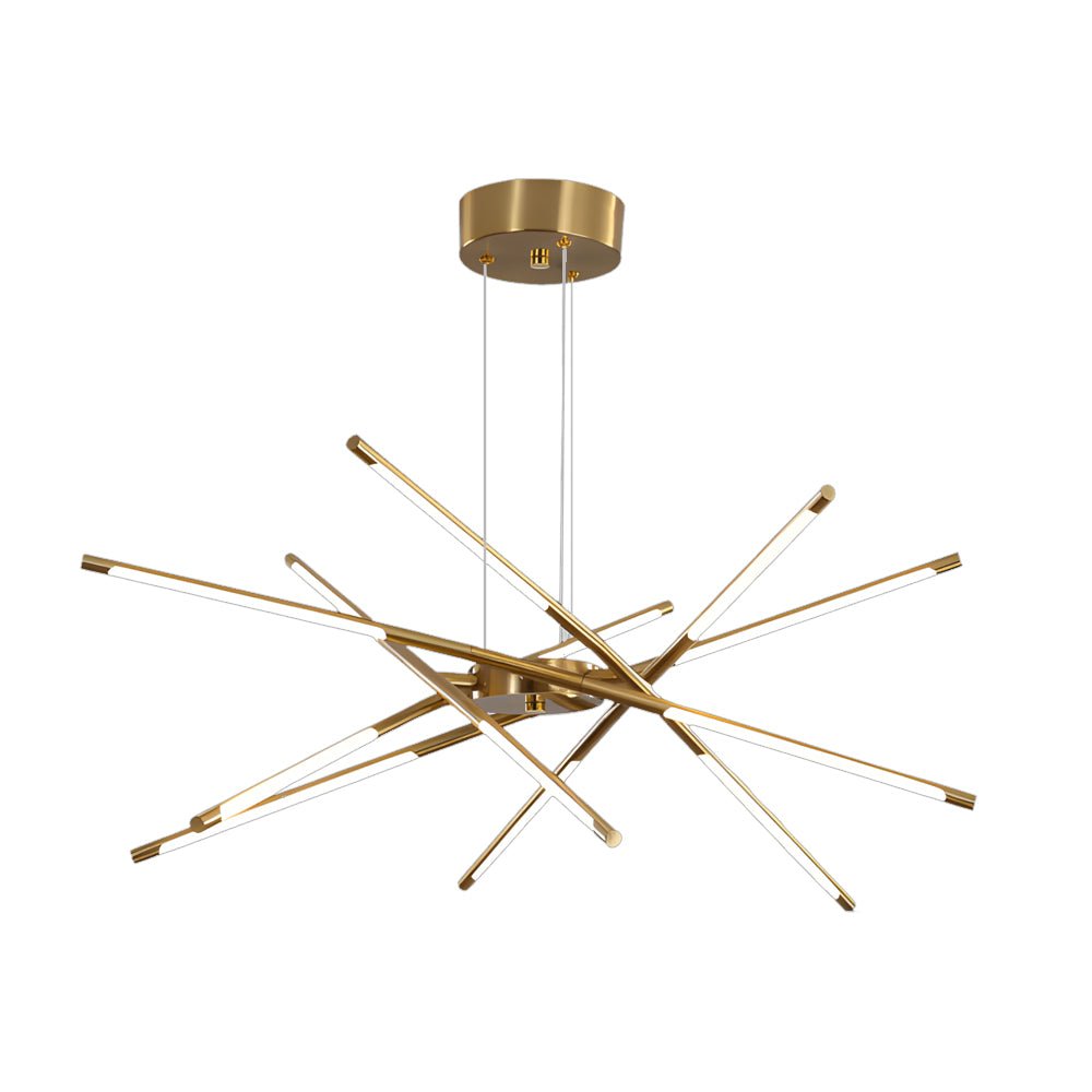 WINTERBOURNE MODERN SPUTNIK LINEAR LED CHANDELIER IN GOLD & BLACK