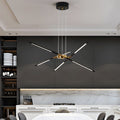 WINTERBOURNE MODERN SPUTNIK LINEAR LED CHANDELIER IN GOLD & BLACK