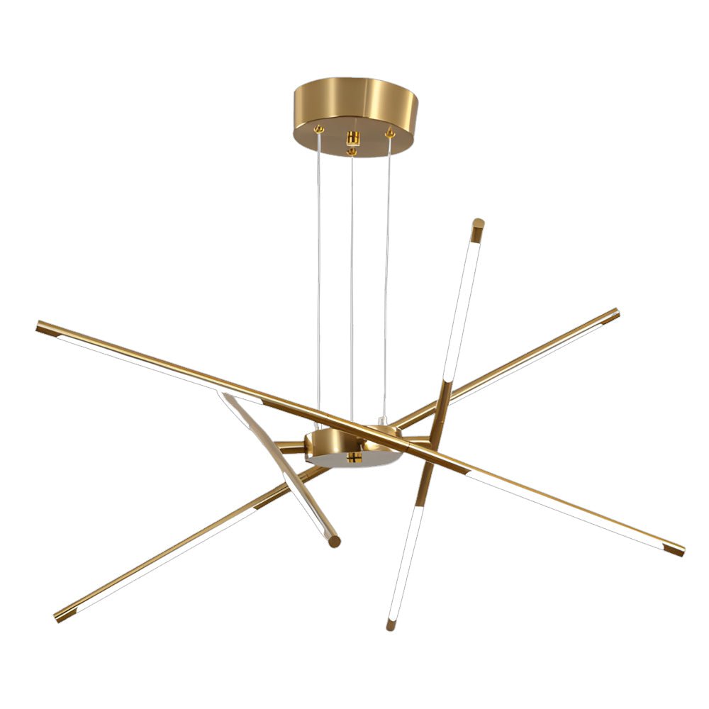 WINTERBOURNE MODERN SPUTNIK LINEAR LED CHANDELIER IN GOLD & BLACK