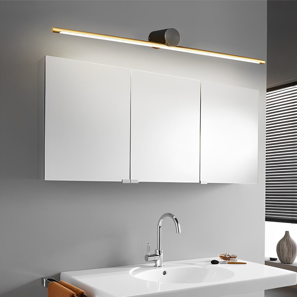 WINTERBOURNE DUAL-TONE BATHROOM ILLUMINATOR WITH CYLINDRICAL SHADE AND LINEAR ACCENT