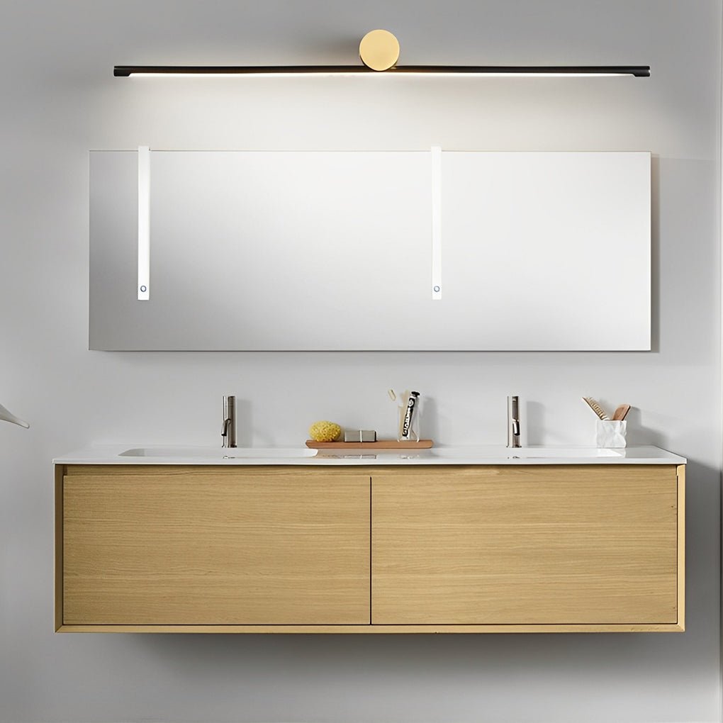 WINTERBOURNE DUAL-TONE BATHROOM ILLUMINATOR WITH CYLINDRICAL SHADE AND LINEAR ACCENT