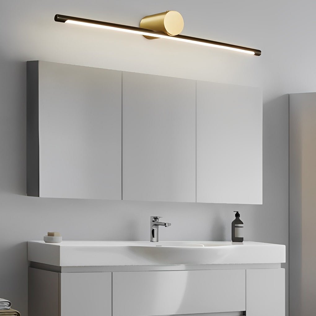 WINTERBOURNE DUAL-TONE BATHROOM ILLUMINATOR WITH CYLINDRICAL SHADE AND LINEAR ACCENT