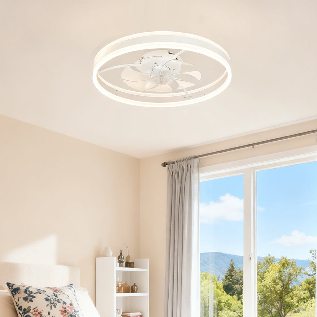 WINTHROP CIRCULAR WHITE LIGHTED CEILING FAN