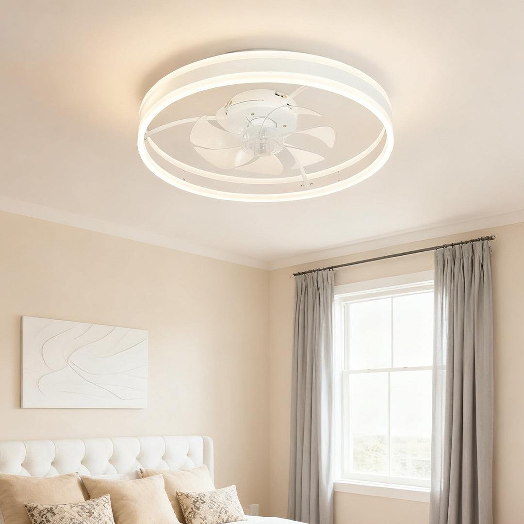 WINTHROP CIRCULAR WHITE LIGHTED CEILING FAN