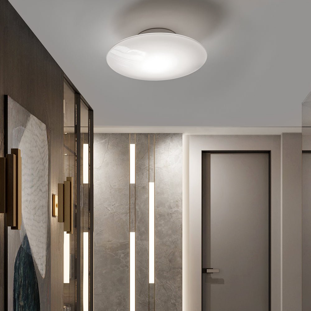 WHITBY GLAZED LED CEILING FLUSH LIGHT, MINIMALIST DESIGN FOR BEDROOM