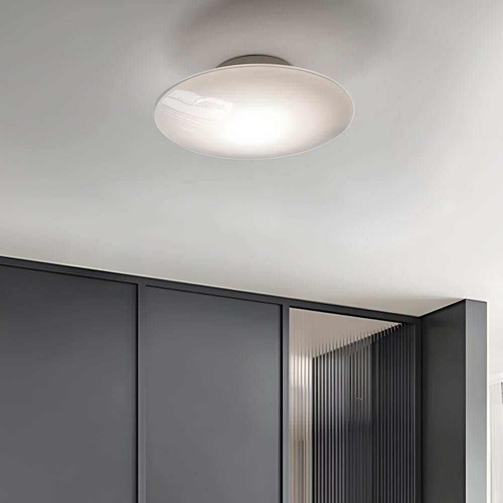 WHITBY GLAZED LED CEILING FLUSH LIGHT, MINIMALIST DESIGN FOR BEDROOM